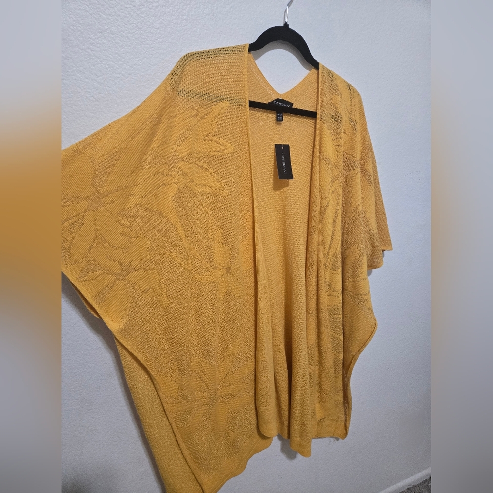 LANE BRYANT Mustard Yellow Open-Front Kimono Duster Size 14/20 - Picture 8 of 14